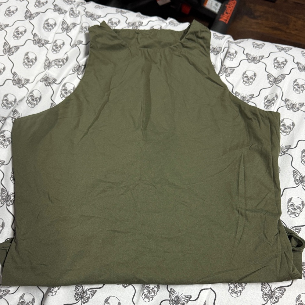 Olive Green Sleeveless Top